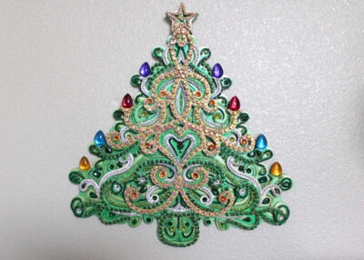 Christmas Tree Jeweled Layered Wall Art
