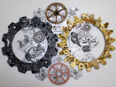 Steampunk Jewelry Collage Wall Art