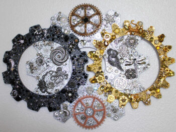 Steampunk Jewelry Collage Wall Art